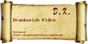 Draskovich Klára névjegykártya